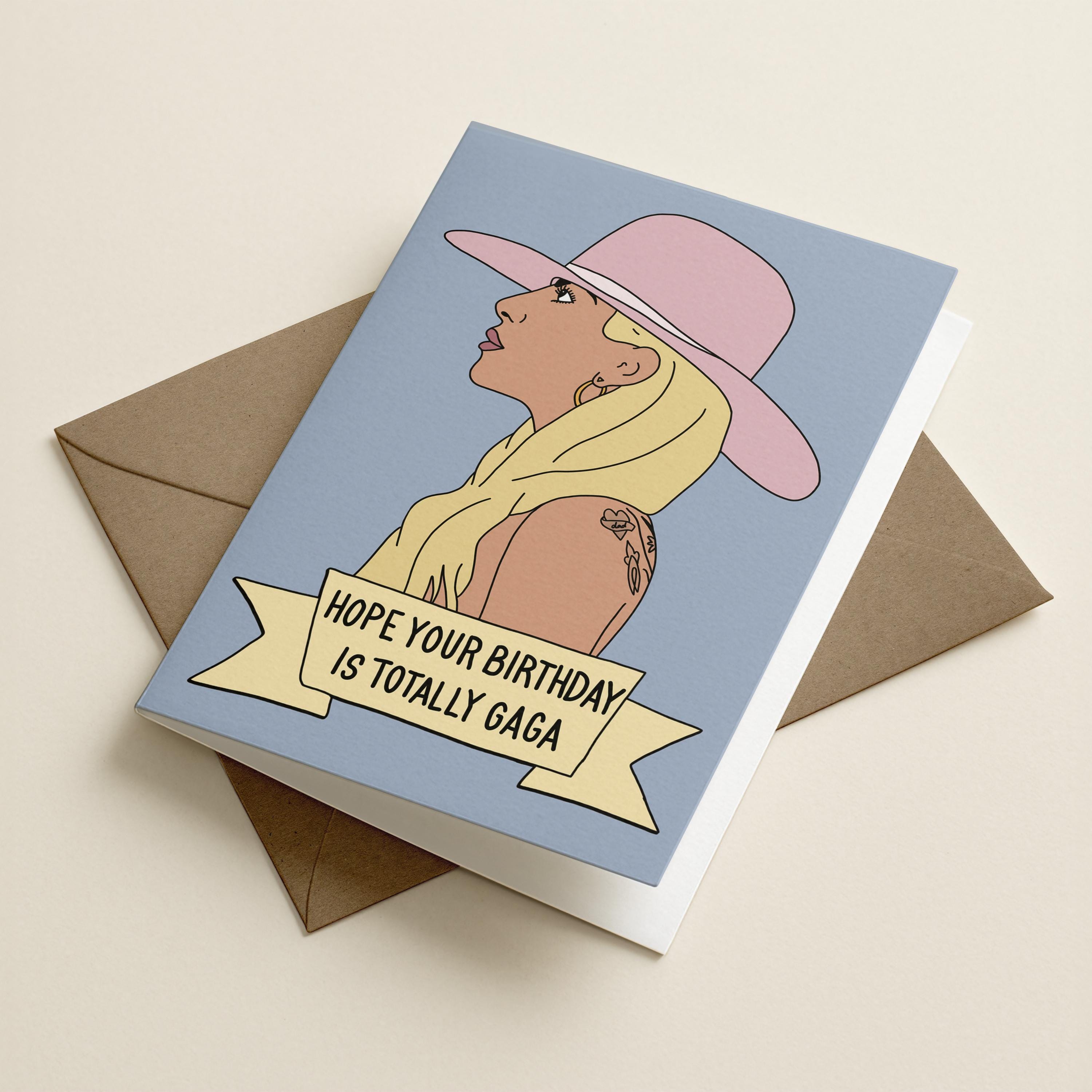 Lady Gaga Birthday Card – Pop Culture Greeting Card for Little