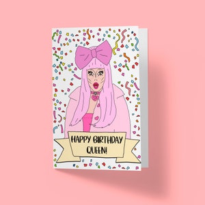 RuPaul&#39;s Drag Race | Happy Birthday | Scaredy Kat  | Greetings Card | Customised Personalised Drag Queen