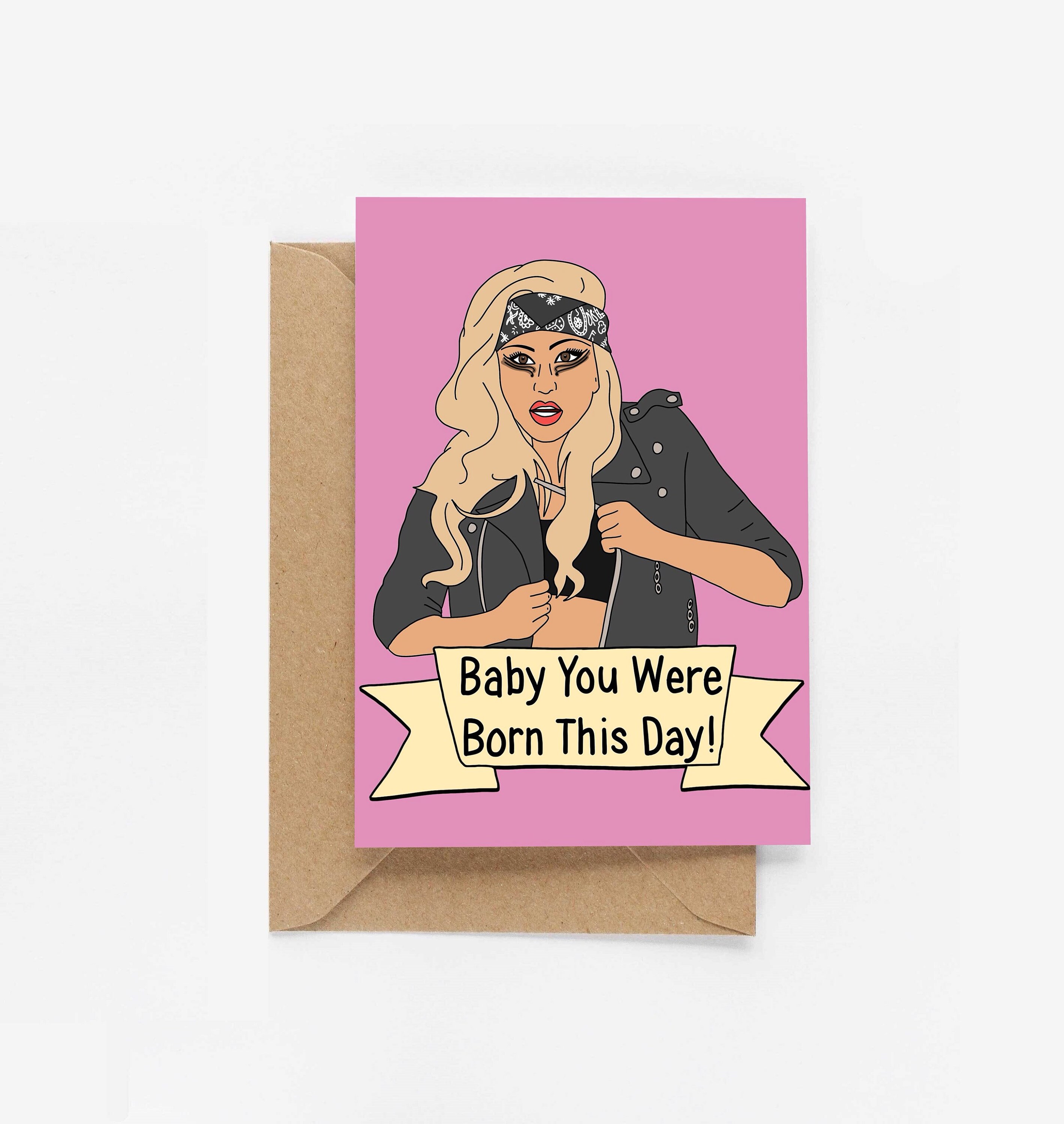 Lady Gaga Happy Birthday Greetings Card Baby You Were Born | Etsy