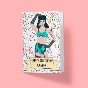 RuPaul&#39;s Drag Race | Happy Birthday | Valentina | Greetings Card | Customised Personalised Drag Queen