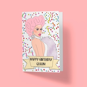 RuPaul&#39;s Drag Race | Happy Birthday | Farrah Moan | Greetings Card | Customised Personalised Drag Queen