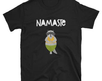 Namaste T-Shirt - Namaste Yoga Clothing  - Cute Animal Racoon Shirt