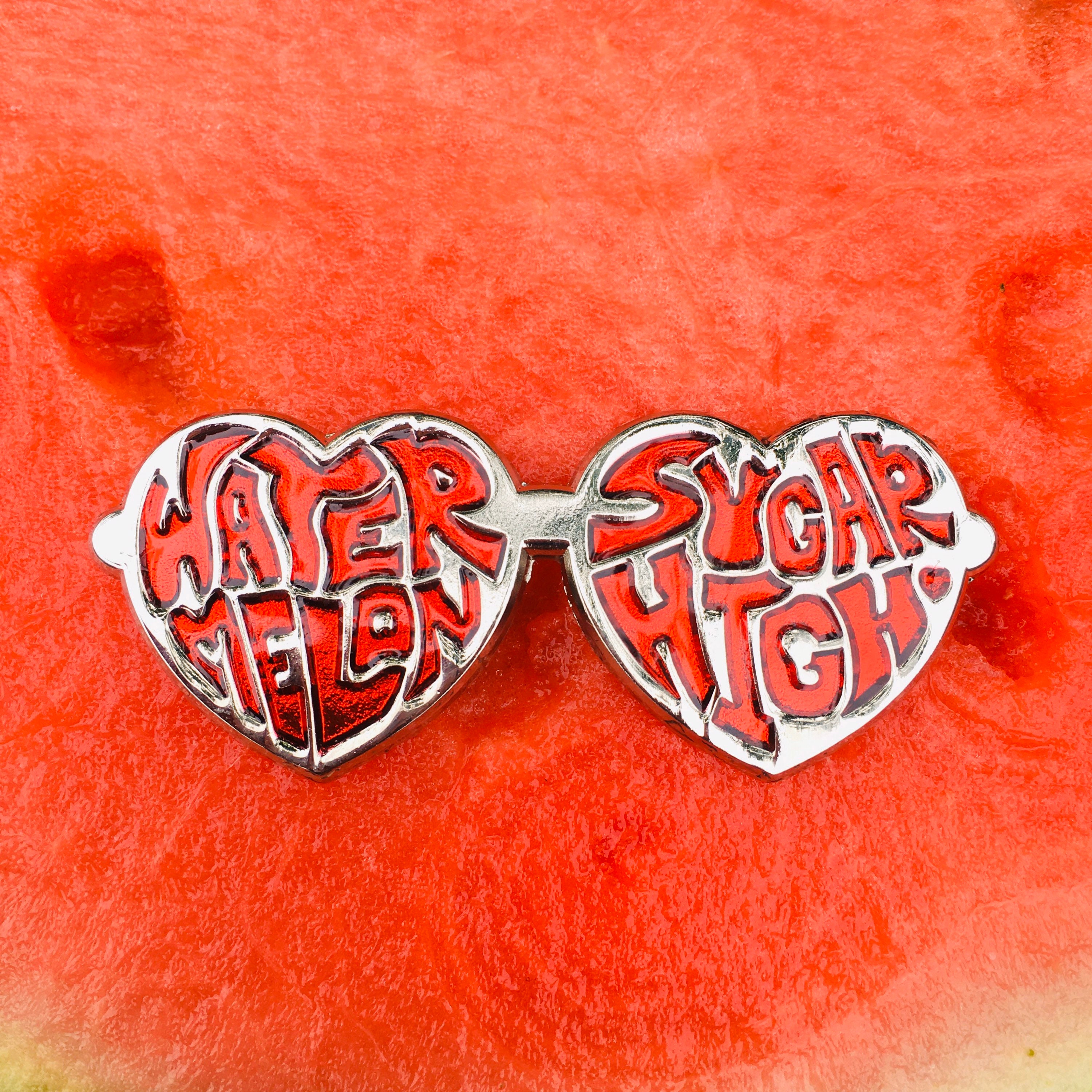 SECONDS' Harry Styles “Watermelon Sugar” Heart Sunglasses Enamel Pin