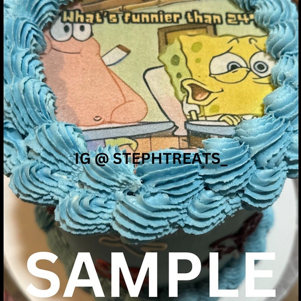 What's Funnier Than 24? 25 DIGITAL DOWNLOAD only Image SPONGEBOB burn away cake birthday download