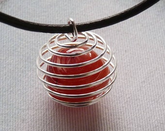 Spiral Cage Necklace and Free Crystal