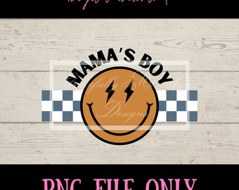 Retro Mamas boy  Sublimation File for Digital Download PNG Printable File