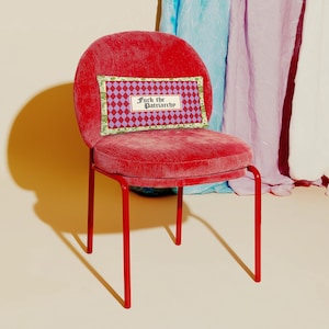 Feministisches Kissen: "Slogan-Dekor ""Fuck The Patriarchy""."