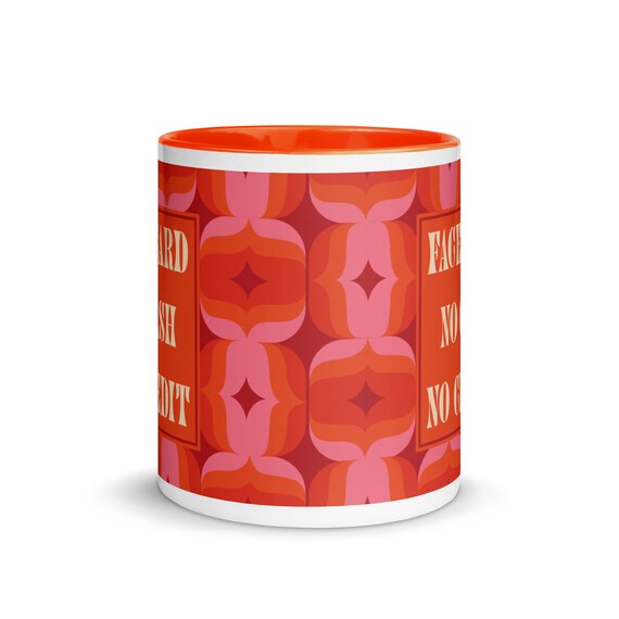 Mug | Face Card, No Cash, No Credit | Vintage 70s Pattern L 