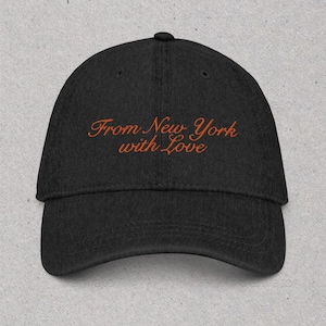 met Liefde Denim Hoed | New York | Geborduurd | Minimalistische pet | NYC |