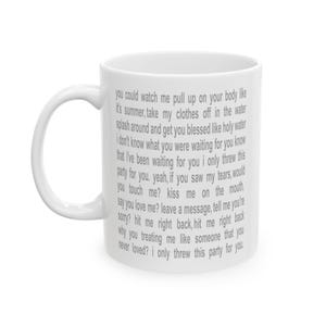 Song Lyric Mug: Party 4 You, xcx Inspired - 11oz