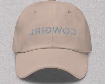Reverse Cowgirl Dad Hat | Minimalist Hat | Embroidered
