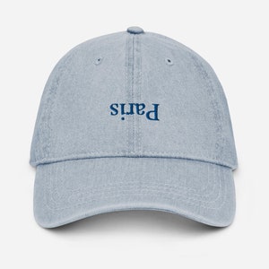 Paris Embroidered Baseball Dad Hat | Minimalist Gender Neutral Denim Hat