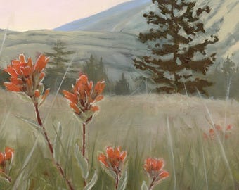 Paintbrush View - Landscape Wildflower Art Print with Signed Option