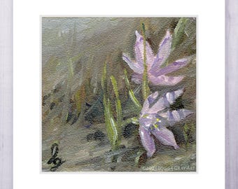 Giclee Print - Purple Wildflowers Spring 2025 - Tiny Art Impressionist