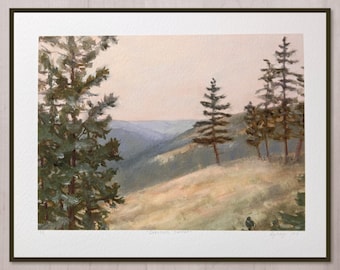 Overlook Sunset - Signed Landscape Oregon Trail Art Print 6x8