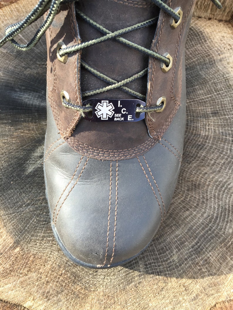 Emergency ID, Medical Alert, Boot Tag, Shoe Tag, Runner Id, Medical Tag