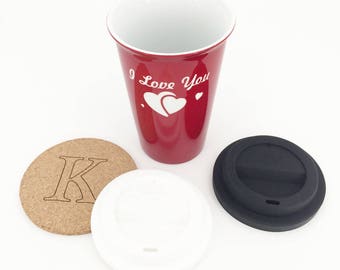 14 oz Latte Mug, Your Latte Mug, Ceramic Latte Coffee Mug, Travel Mug, Tea Mug, Engraved Latte Mug, Laser Engraved
