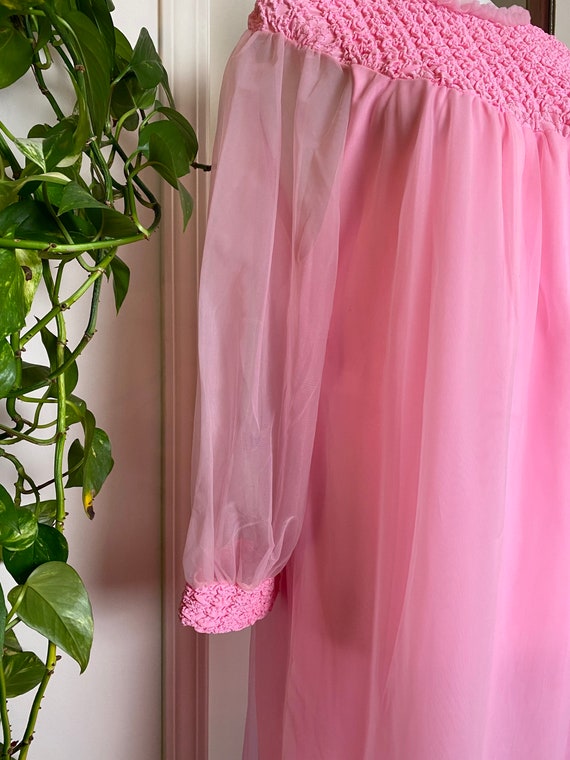 1960s Pink Sheer Sleeve Nightgown - image 4