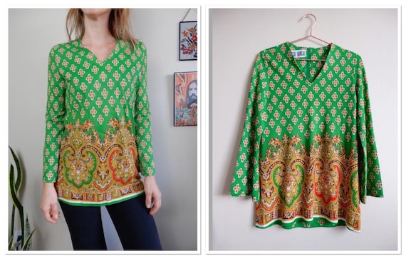 1970s Psychedelic Paisley Mister Robert Vintage Tu