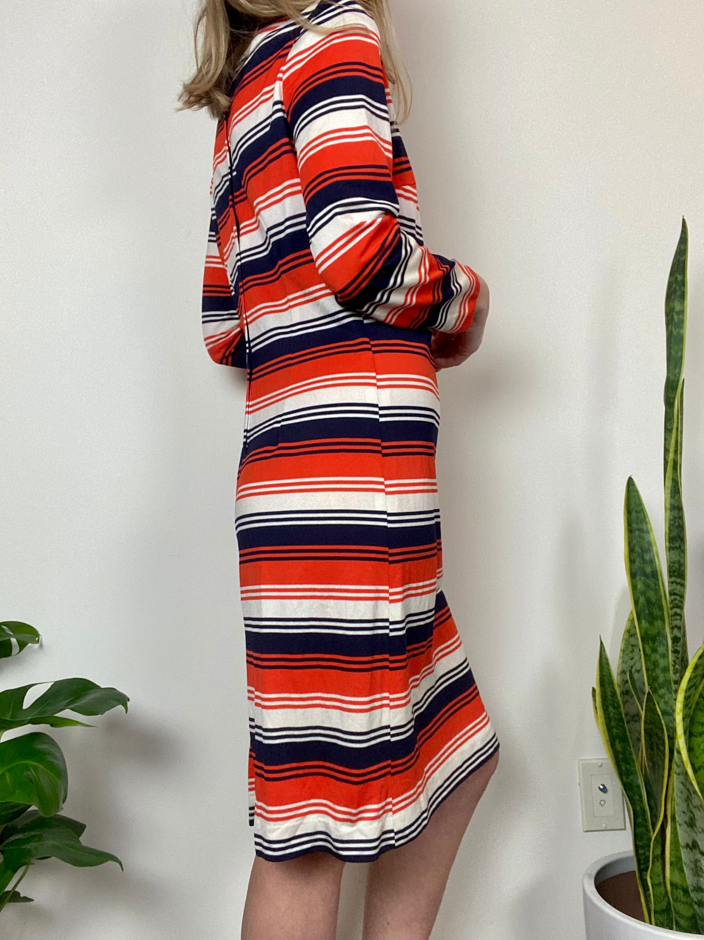 strapless open back dress Blue & Orange Sequin Sleeve Howdy Tiered Dress