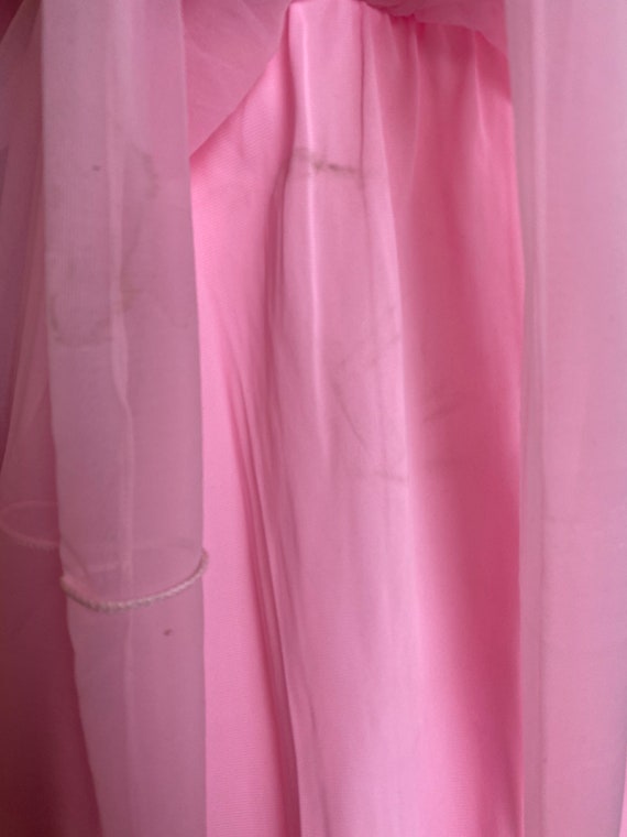 1960s Pink Sheer Sleeve Nightgown - image 7