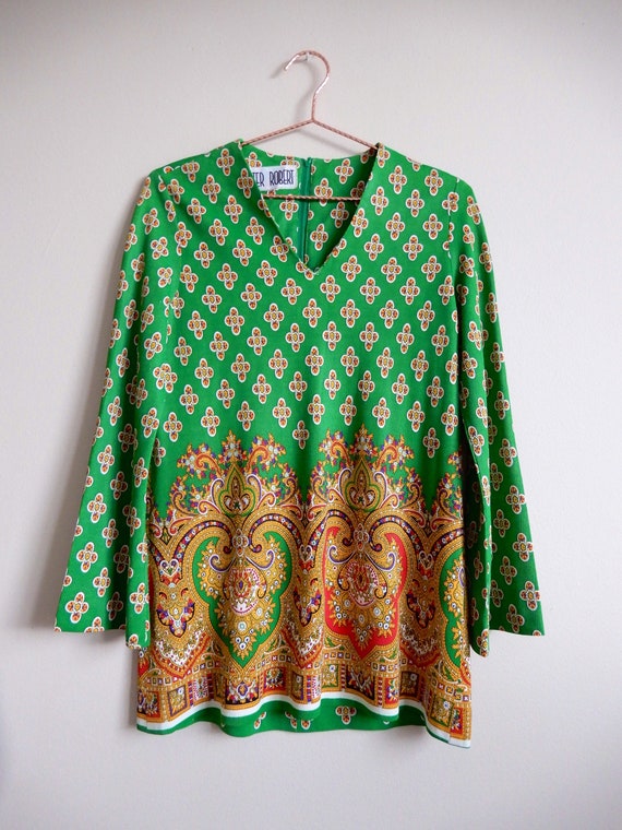 1970s Psychedelic Paisley Mister Robert Vintage T… - image 4