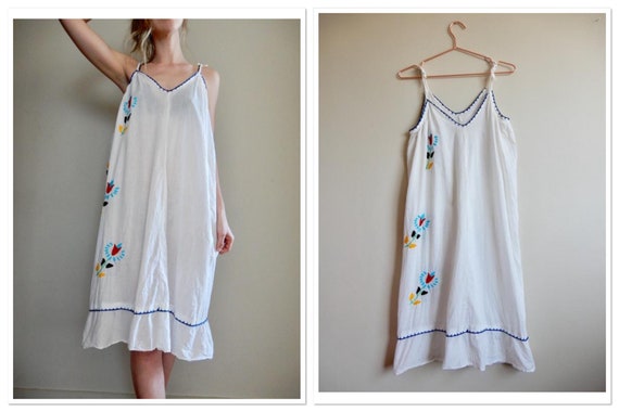 1970s Embroidered Sheer Vintage Sundress/Beach Cov