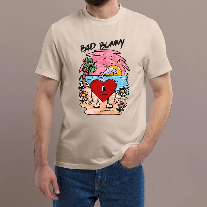 Bad Bunny Sad Heart Design Bad Bunny Merch Png Un Verano Sin - Etsy