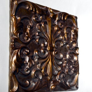 Elegant Decorative Kitchen Backsplash Wall sculpture Tile in Dark Bronze finish image 2