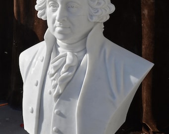 John Adams 100% MARBLE BUST 2nd US President 27" Sculpture Replica Reproduction