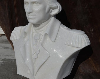 George Washington 100% MARBLE BUST US President Life-size Replica Reproduction