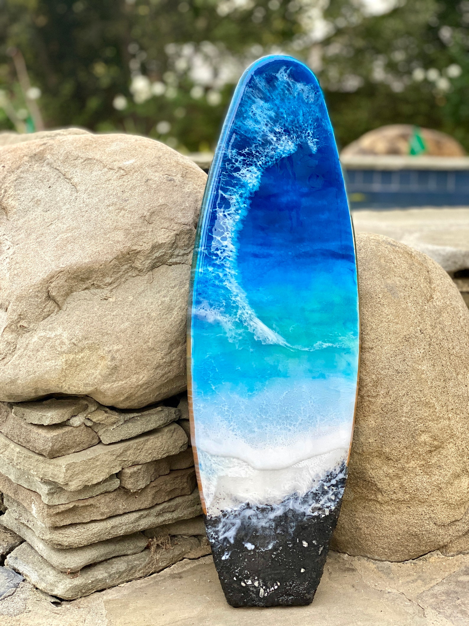 Surfboard Art Original Art Resin Art Mixed Media Art Ocean | Etsy