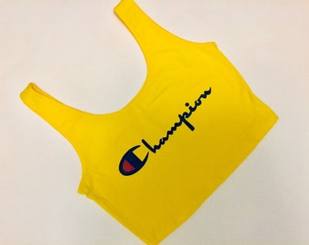 champion crop top yellow