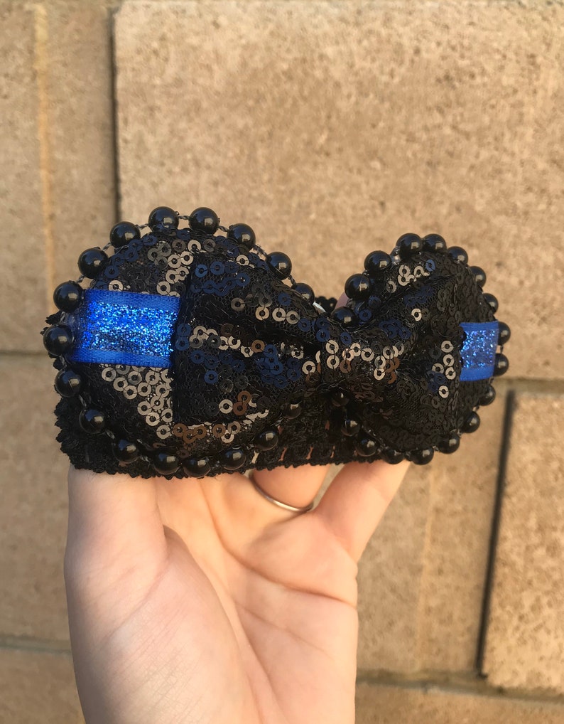 Thin Blue Line Baby Headband Mickey Ears Baby Headband Minnie Ears Thin Blue Line Headband Minnie Headband