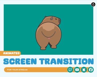 capybara stream transition for streaming on twitch, youtube, Facebook gaming, kick