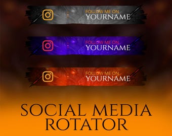 Dragon Fire Social Media Overlay Widget, Animated Character Rotator for Twitch YouTube Kick TikTok, Animated Socials Widget