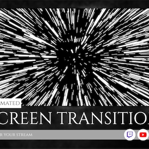 hyperspace warp speed animated scene transition for streaming on twitch, youtube, facebook gaming