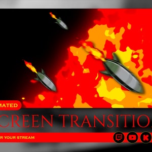 nuke bomb animated scene transition for streaming on twitch, youtube, Facebook gaming, kick