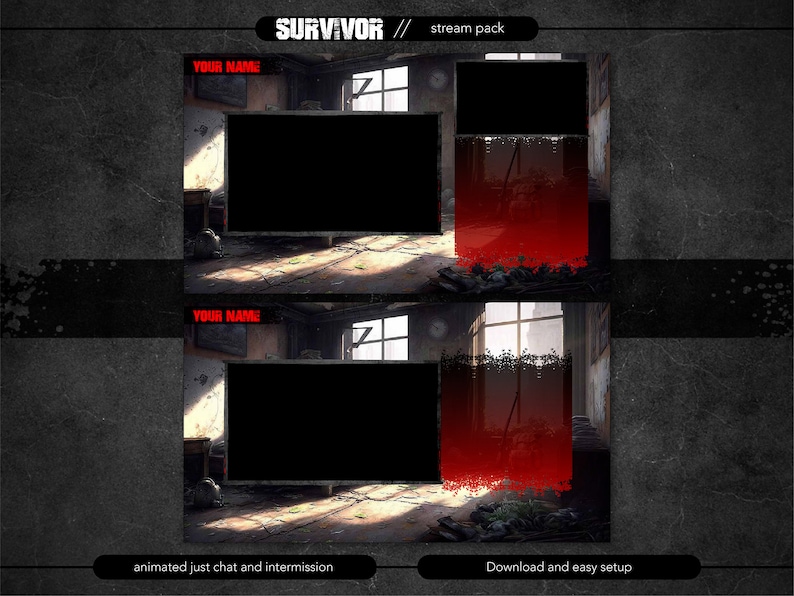Full Animated Stream Overlay Package, the Post-apocalyptic Survivor ...