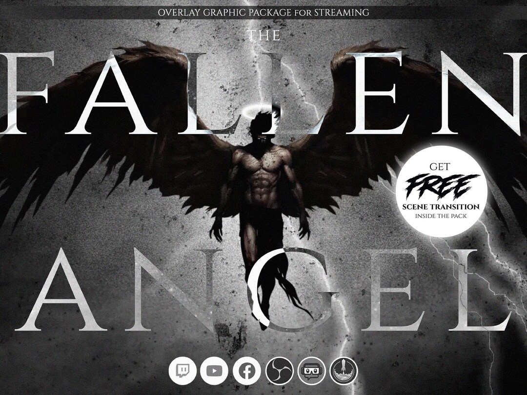 Animated Stream Overlay Package, Lucifer, Dark, the Fallen Angel