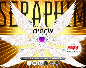 Seraphim Twitch Overlay Pack | Angel Stream Overlay Theme | OBS Overlay | Mystical Fantasy Stream Graphics + Free Scene Transition
