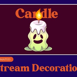 animated stream decoration, stream companion, scary candle. horror, scary, goth, twitch overlay, stream setup