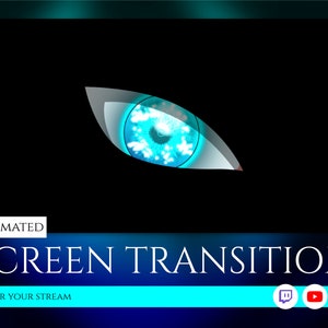 blue anime eye stinger transition, screen transition, twitch screen transition. for live stream on twitch, youtube and facebook gaming.