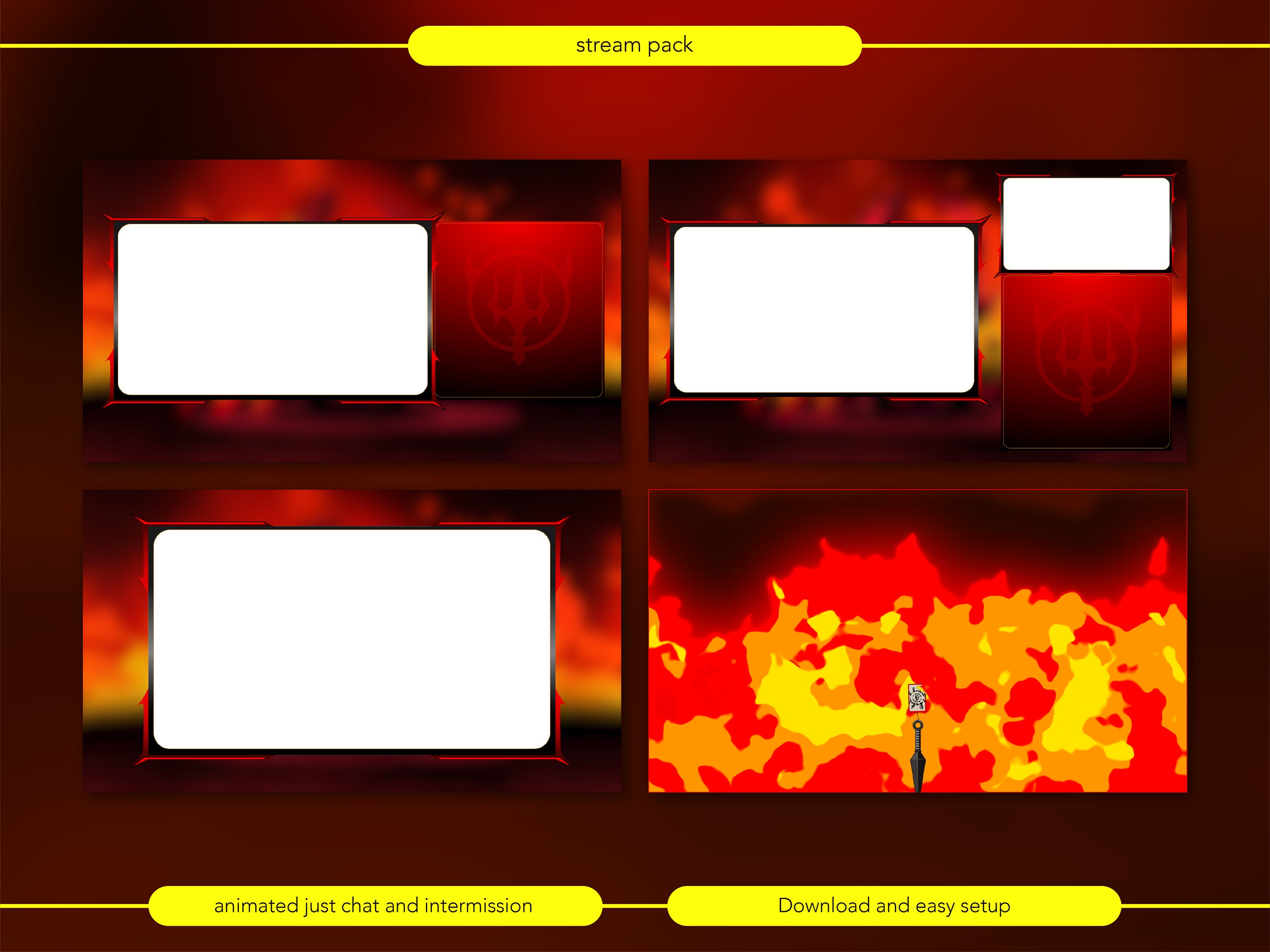 Devil Rings Overlay Animated Stream Overlay Package, Horror, Dark, Devil, Diablo. Twitch ...