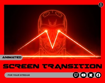Skull Robot Cybernetic Laser Stream Transition for streaming on twitch, youtube, Facebook gaming, kick