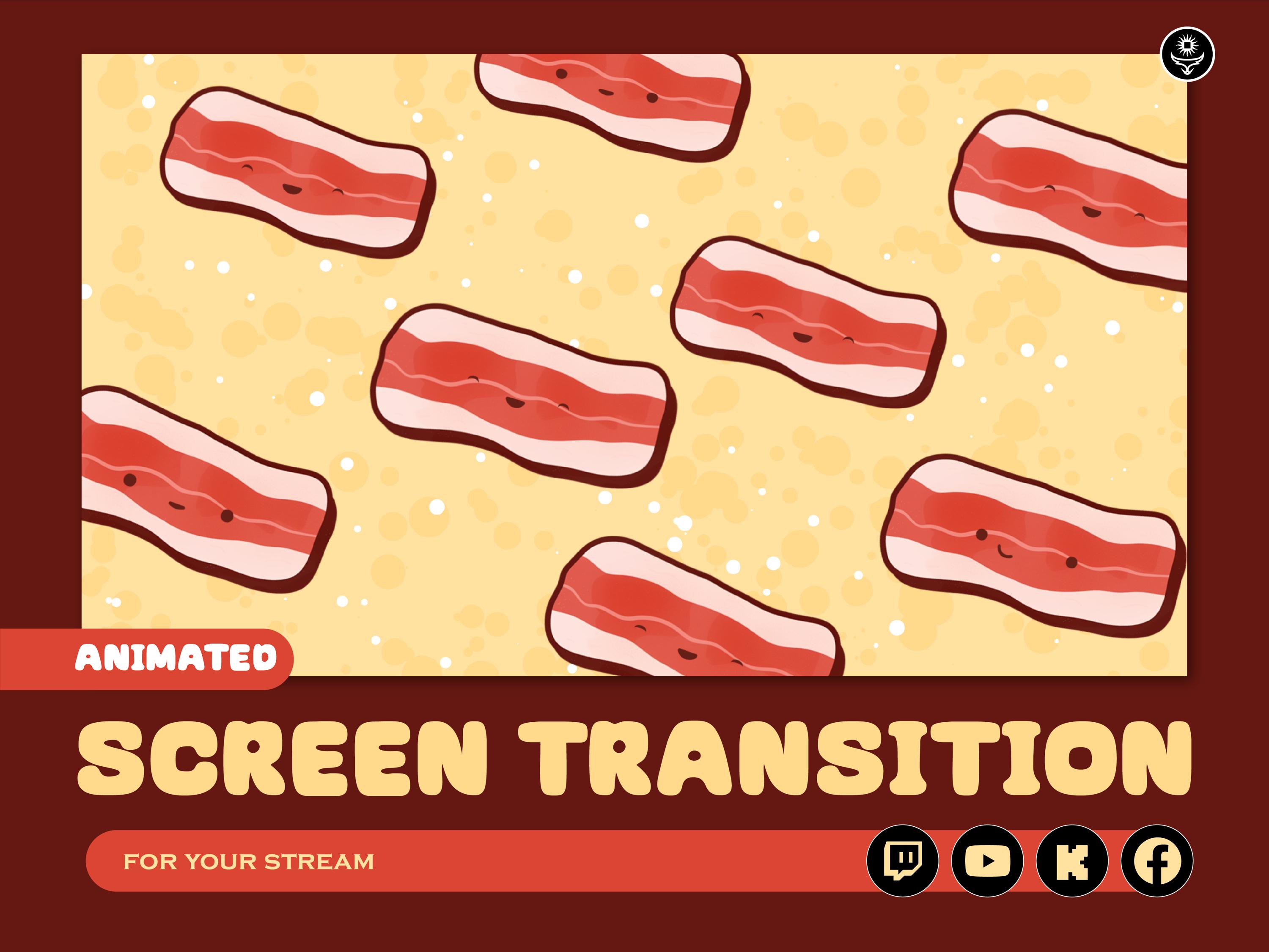 Cute Bacon Animated Scene Stinger Transition for Streaming on Twitch ...
