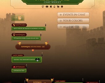 Medieval Castle Twitch Chat Widget, Animated Fantasy Chat Overlay for Streamers & Gamers, YouTube Chat Widget, Kick Chat Box