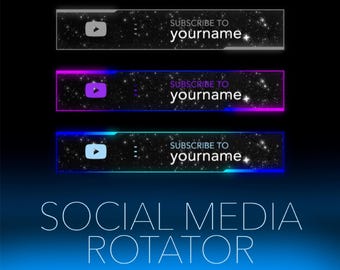 Space Cosmic Nebula Social Media Overlay, Animated Character Rotator for Twitch YouTube Kick TikTok, Animated Socials Widget