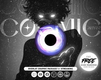 Abyss Cosmic Stream Overlay | Black Hole dark space Theme Stream Pack