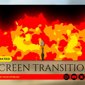 ninja kunai fire spell jutsu animated scene transition for streaming on twitch, youtube, Facebook gaming, kick